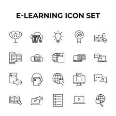 Fototapeta na wymiar e-learning set icon, isolated e-learning set sign icon, vector illustration