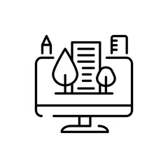 Urban environment design black line icon. Pictogram for web page, mobile app, promo.