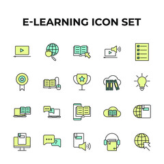 e-learning set icon, isolated e-learning set sign icon, vector illustration