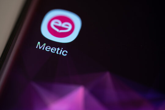 VENICE, ITALY - MAY 12, 2019: Showing Social Media Meetic icon on smartphone