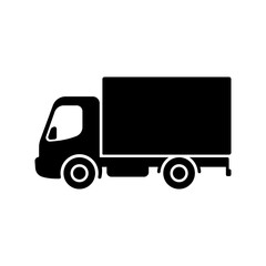Truck icon. Black silhouette. Side view. Vector simple flat graphic illustration. The isolated object on a white background. Isolate.