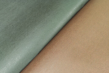Diagonal seam between two sheets of colored paper with gradient shadow and light. Border between...