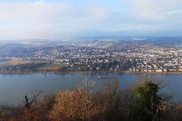 Fototapeta na wymiar View from Drachenfels in Königswinter 