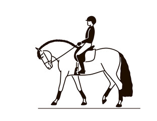 Cute vector print in equestrian sport style
