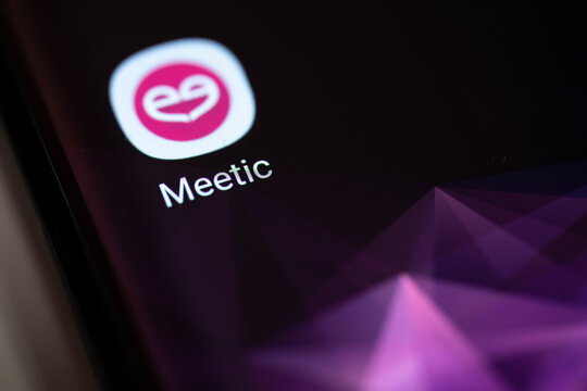 VENICE, ITALY - MAY 12, 2019: Showing Social Media Meetic icon on smartphone