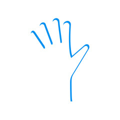 Blue medical latex rubber glove. Vector logo. Clipart, illustration on a blank white background.