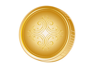 alte antike Goldmünze mit Kreuz Prägung