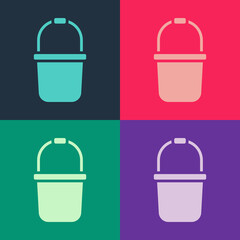 Pop art Sauna bucket icon isolated on color background. Vector