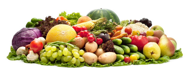 Fototapeta na wymiar Fresh Vegetables, Fruits and other foodstuffs.