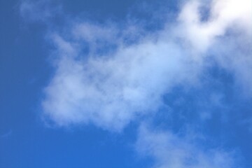 Fototapeta premium White cumulus clouds against a blue sky.