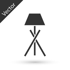 Grey Floor lamp icon isolated on white background. Vector