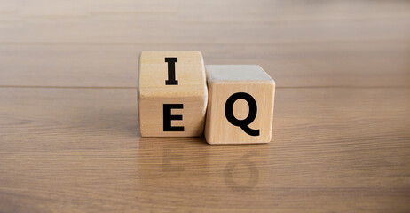 IQ or EQ symbol. Turned a cube and changed the expression 'IQ - intelligence quotient' to 'EQ -...