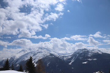 snow covered mountains