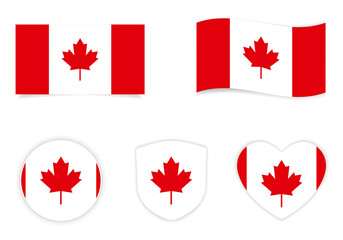 Canada flag with leaf icon