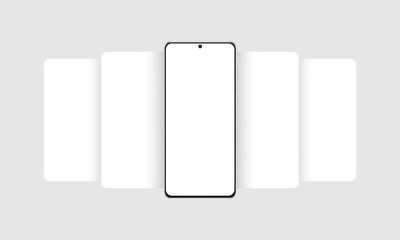 Phone Frame Mockup with Blank App Screens. Mobile App Design Concept for Showing Screenshots. Vector Illustration