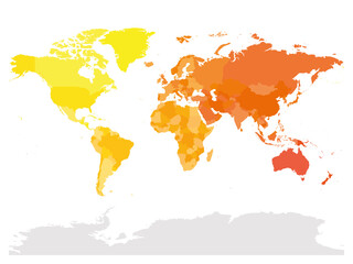 Fototapeta na wymiar Colorful political map of World