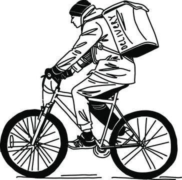 delivery person riding a bike