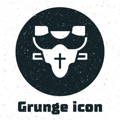 Grunge American football player chest protector icon isolated on white background. Shoulder and chest protection for upper body. Team sports. Monochrome vintage drawing. Vector