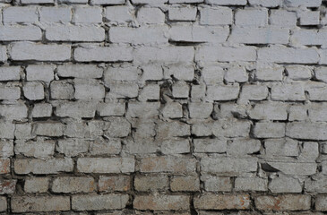 old dirty brick wall, vintage white bricks background