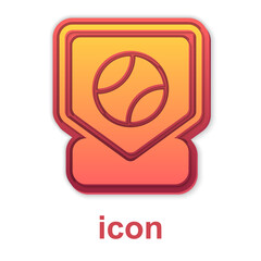 Gold Baseball base icon isolated on white background. Vector