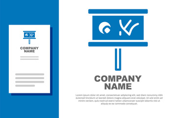 Blue Planning strategy concept icon isolated on white background. Baseball cup formation and tactic. Logo design template element. Vector