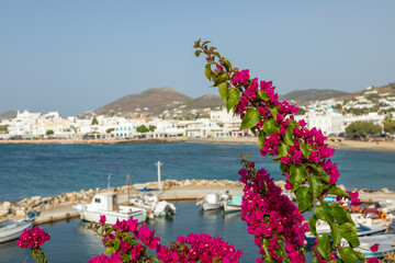 View of the port, Paros Island, Greece.