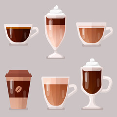 Coffee icons set illustration.