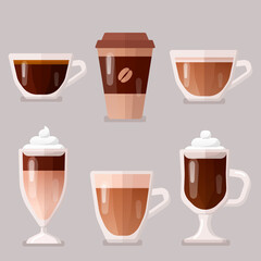 Coffee icons set illustration.