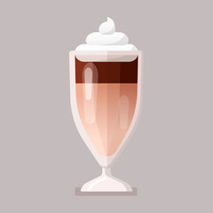 Coffee icons set vector illustration. Frappucino, latte, mocha.