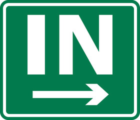 Fototapeta premium Roadside direction sign. White on green background. Directional signs and symbols.
