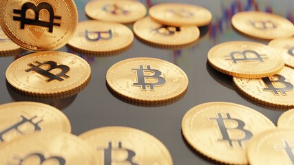 This is Bitcoin with value chart reflected