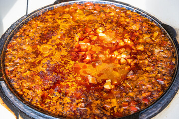 Traditional russian soup 