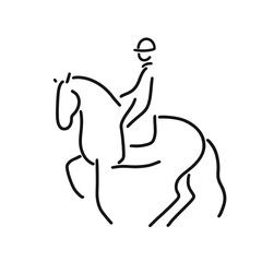 Equestrian sport, rider on a horse stick figure