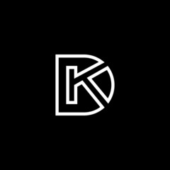 Modern monogram DK logotype letter template logo vector