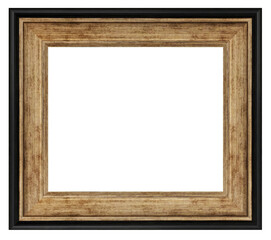 Vintage golden frame isolated on a white background