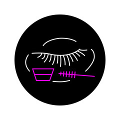 Dye eyelashes color line icon. Pictogram for web page, mobile app, promo.