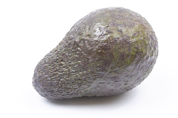 Whole Avocado above white background with copy space