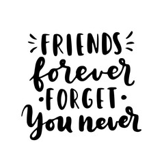 Happy Friendship Day cute hand lettering. Best friends forever. Greeting card typography template. Modern calligraphy design elements, quotes, friend phrase.
