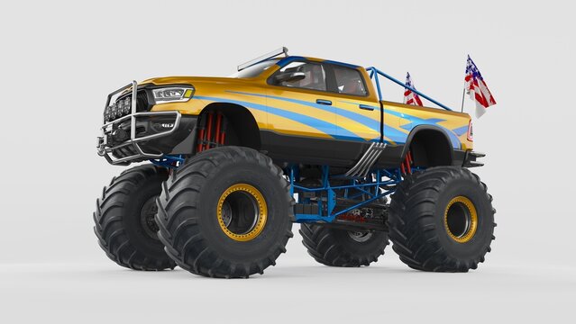 3D rendering of a brand-less generic monster truck © Andrus Ciprian