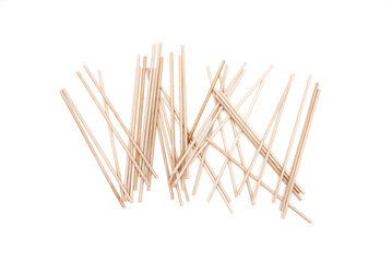 Wooden sticks isolated on the white background.
