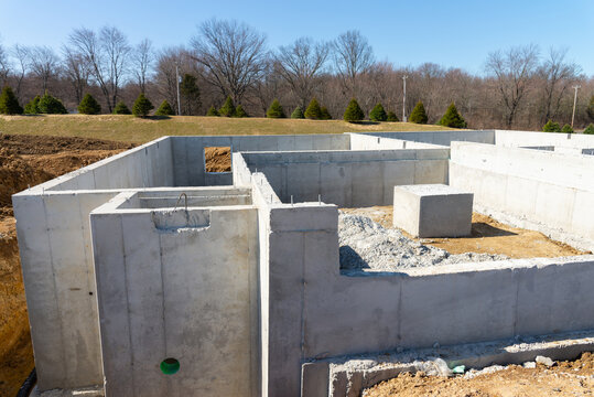 Concrete Foundation For The House Job Block