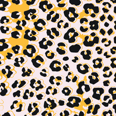 Leopard print pattern. Vector seamless background.  - 422148436