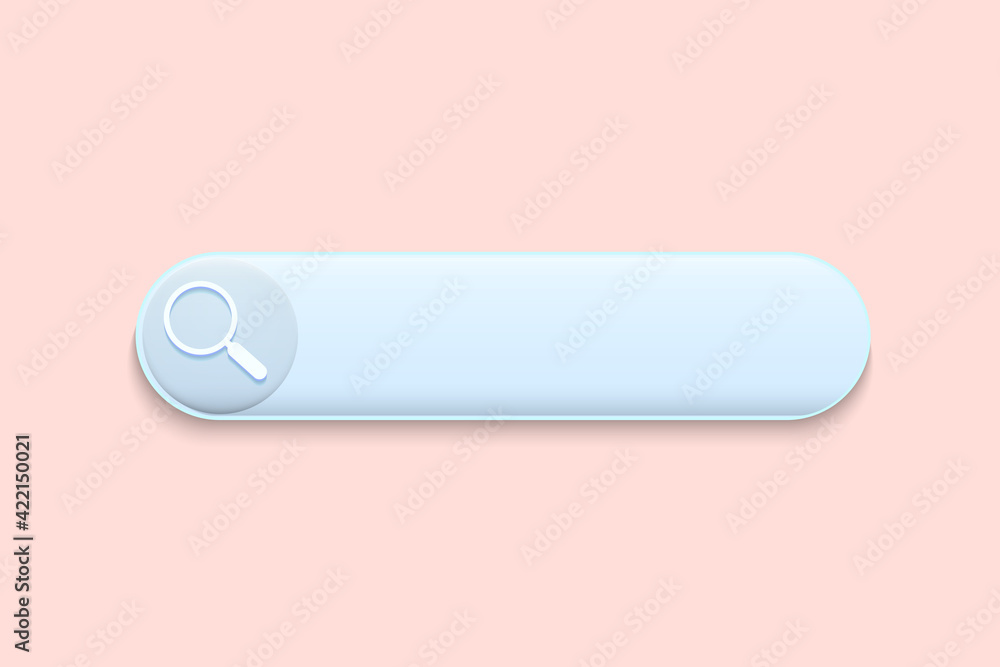 Fototapete search bar web page internet browser button, 3d render, search box template isolated – stock vector