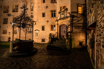 Medieval majestic and romantic gothic castle Bouzov, Czech republic