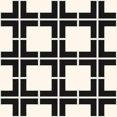 Vector geometric seamless pattern. Abstract black and white texture with big squares, grid, lattice, grill, net. Stylish modern monochrome background. Simple repeat design for print, decor, textile