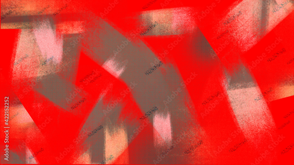 Poster bright red background with gray and cream strokes. abstract background for your design.