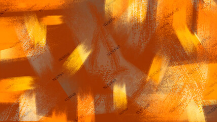 Dark orange background with light orange and brown strokes. Bright abstract background for your design.