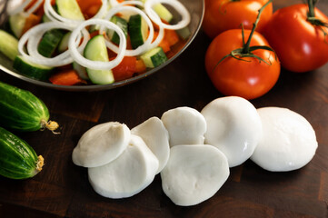 Vegetable salad with Mozzarella cheese