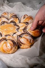 Christmas star braided chocolate bread