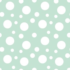 Colorful seamless dot pattern with pastel green background 